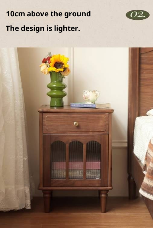 Black Walnut Solid Wood American Retro Nightstand