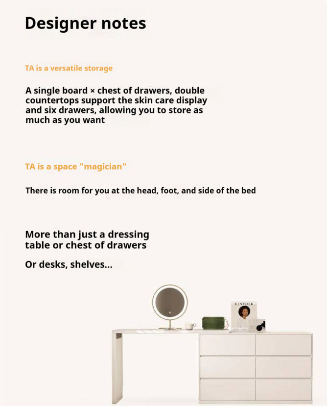 Poplar Solid Wood Makeup Table and Stretchable Vanity Table.