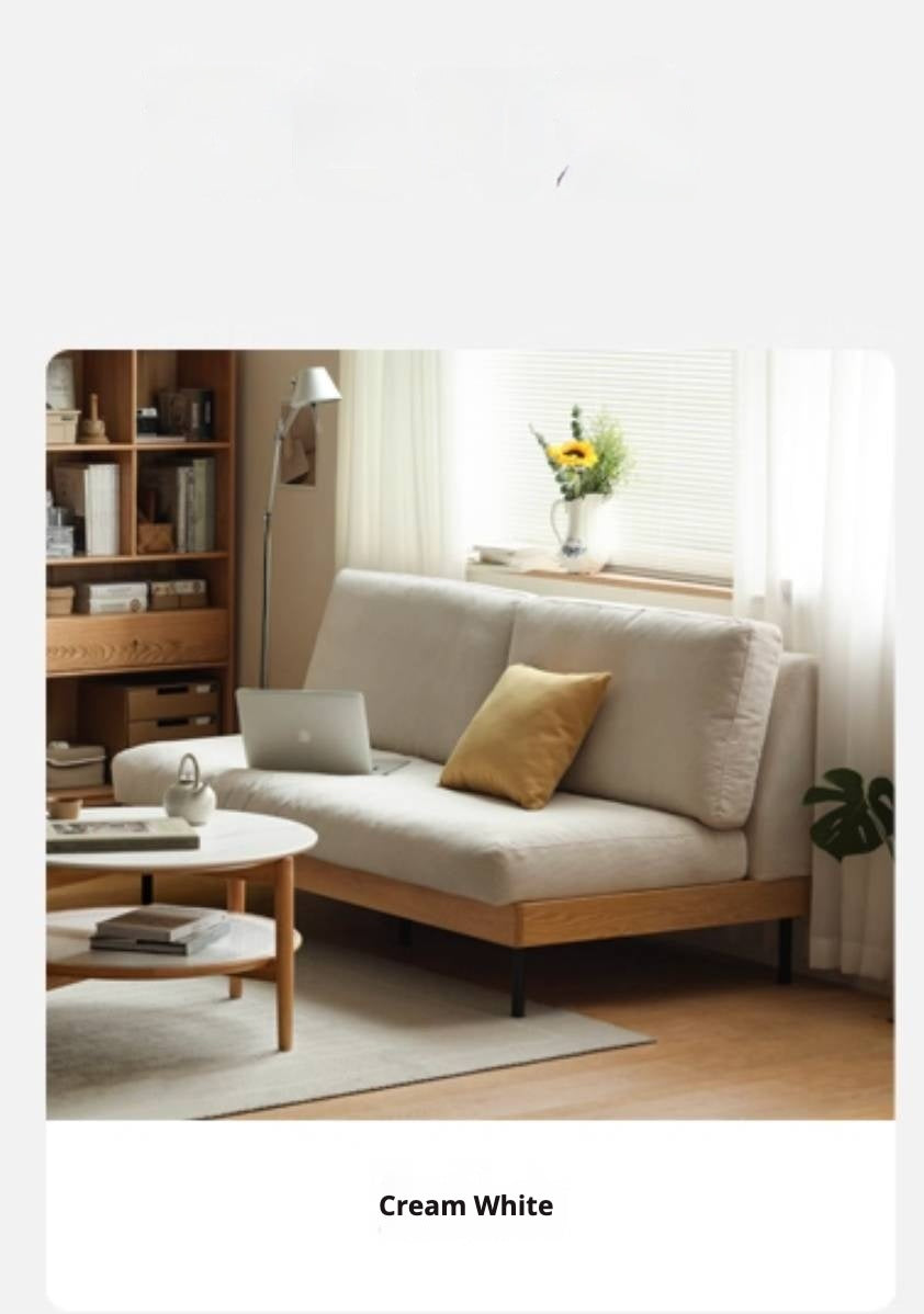 Oak Solid Wood Corner Down Sofa Japanese Style.
