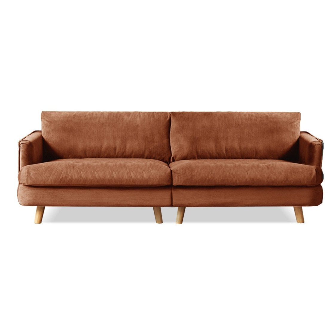 Fabric Three-seat Straight Sofa.