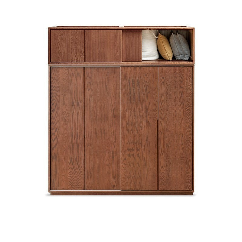 Oak Solid Wood Sliding Door Wardrobe.