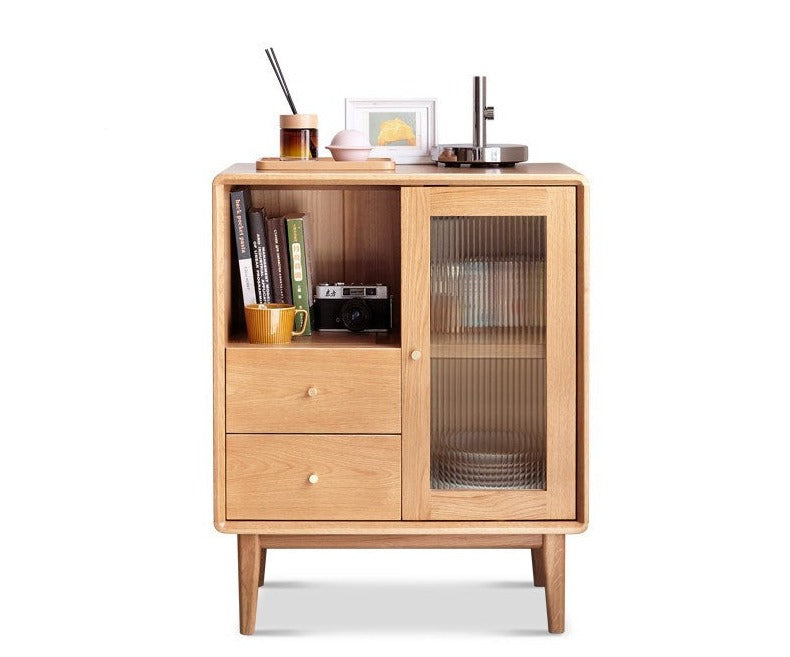 Oak solid wood side cabinet"