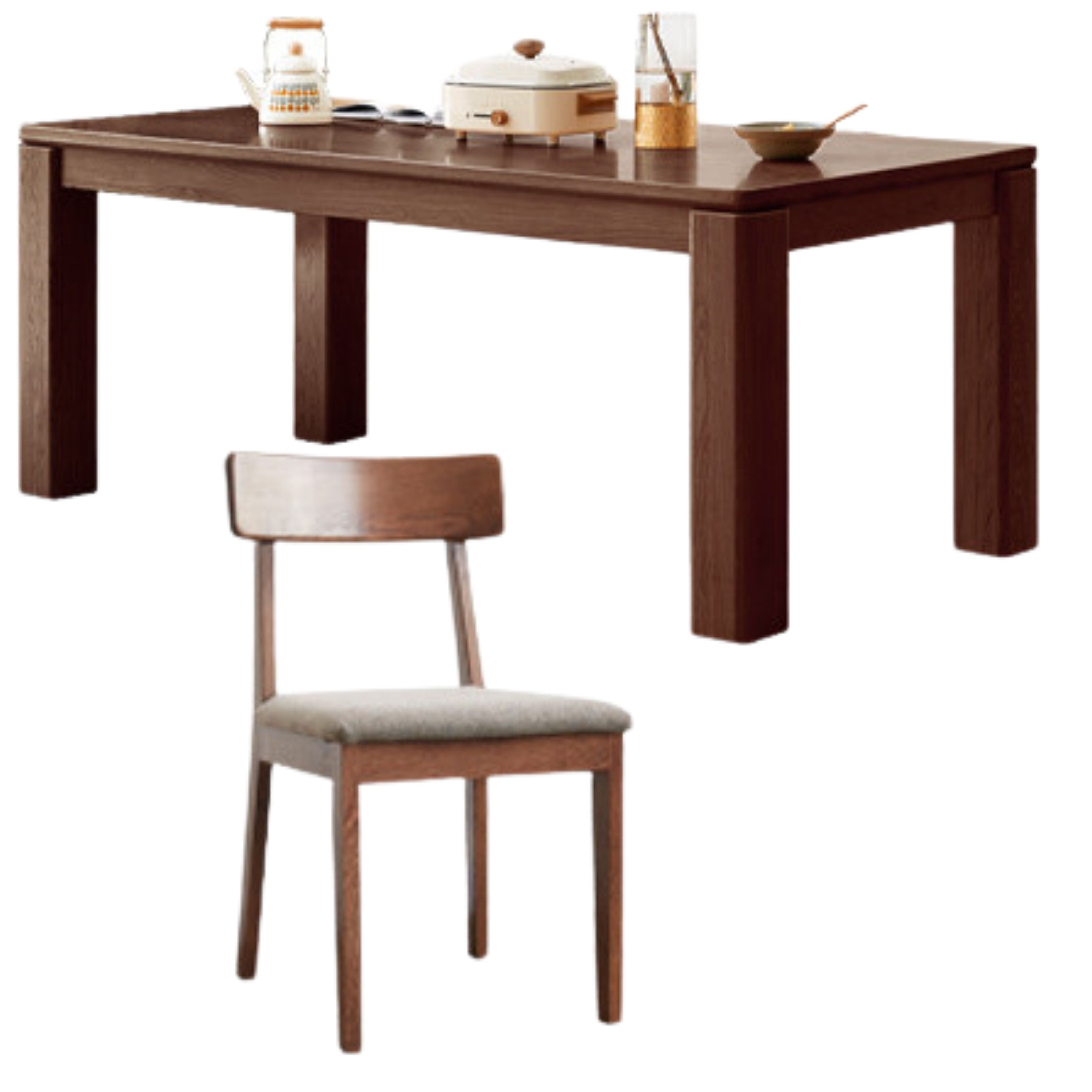 Oak Solid Wood Thick Legs Dining Table