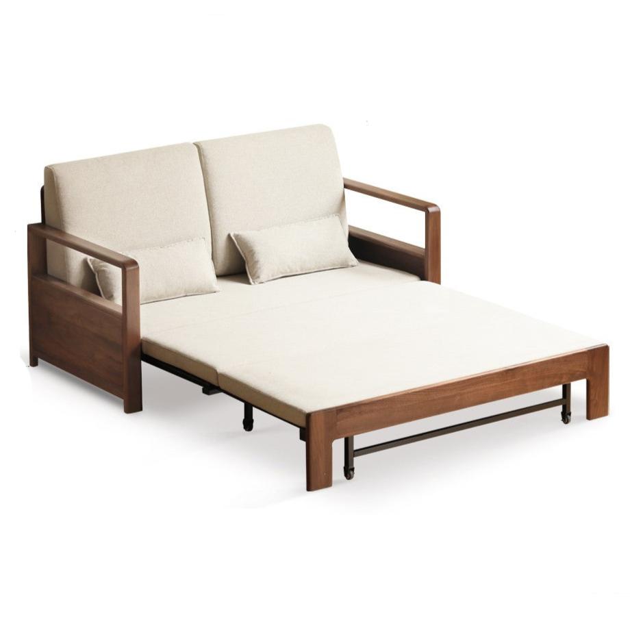 Black Walnut, Solid Sandalwood Folding Sofa Bed.