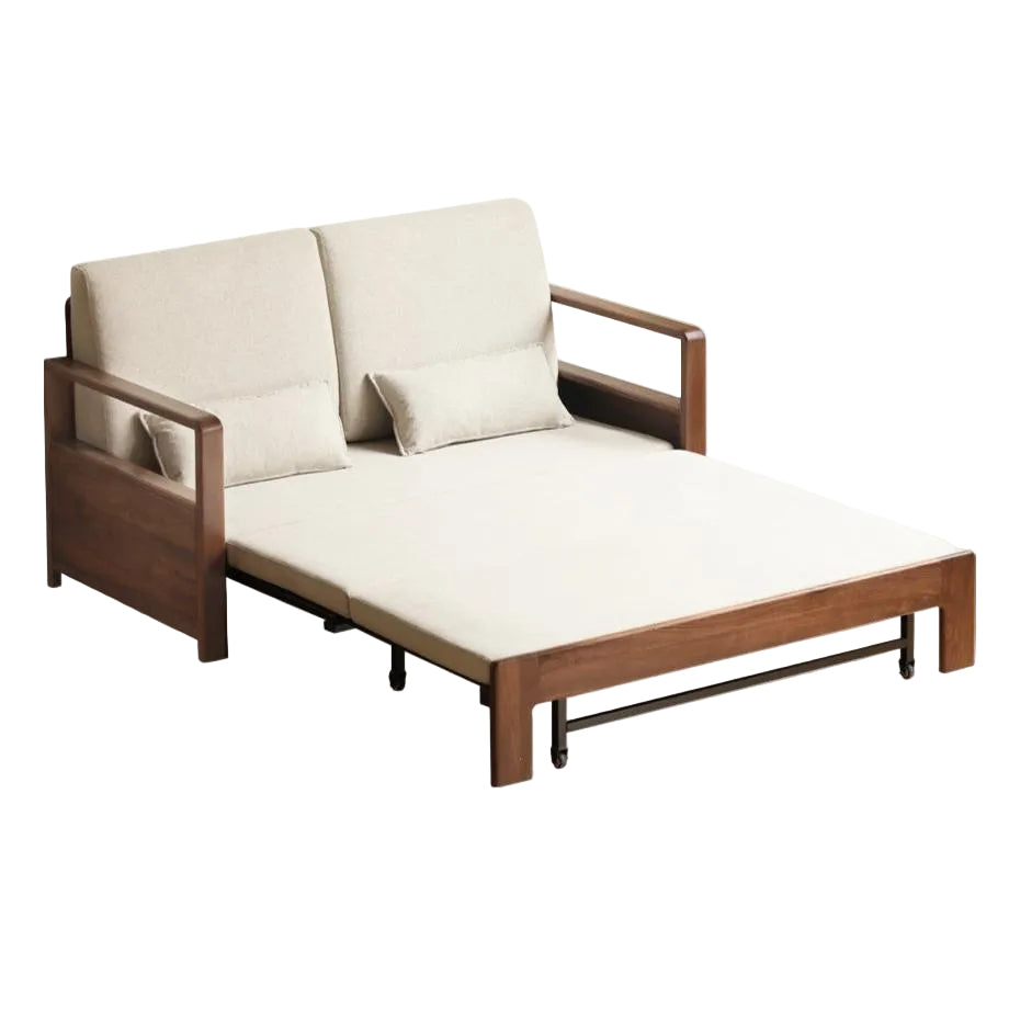 Black Walnut Solid Wood Folding Sofa Bed