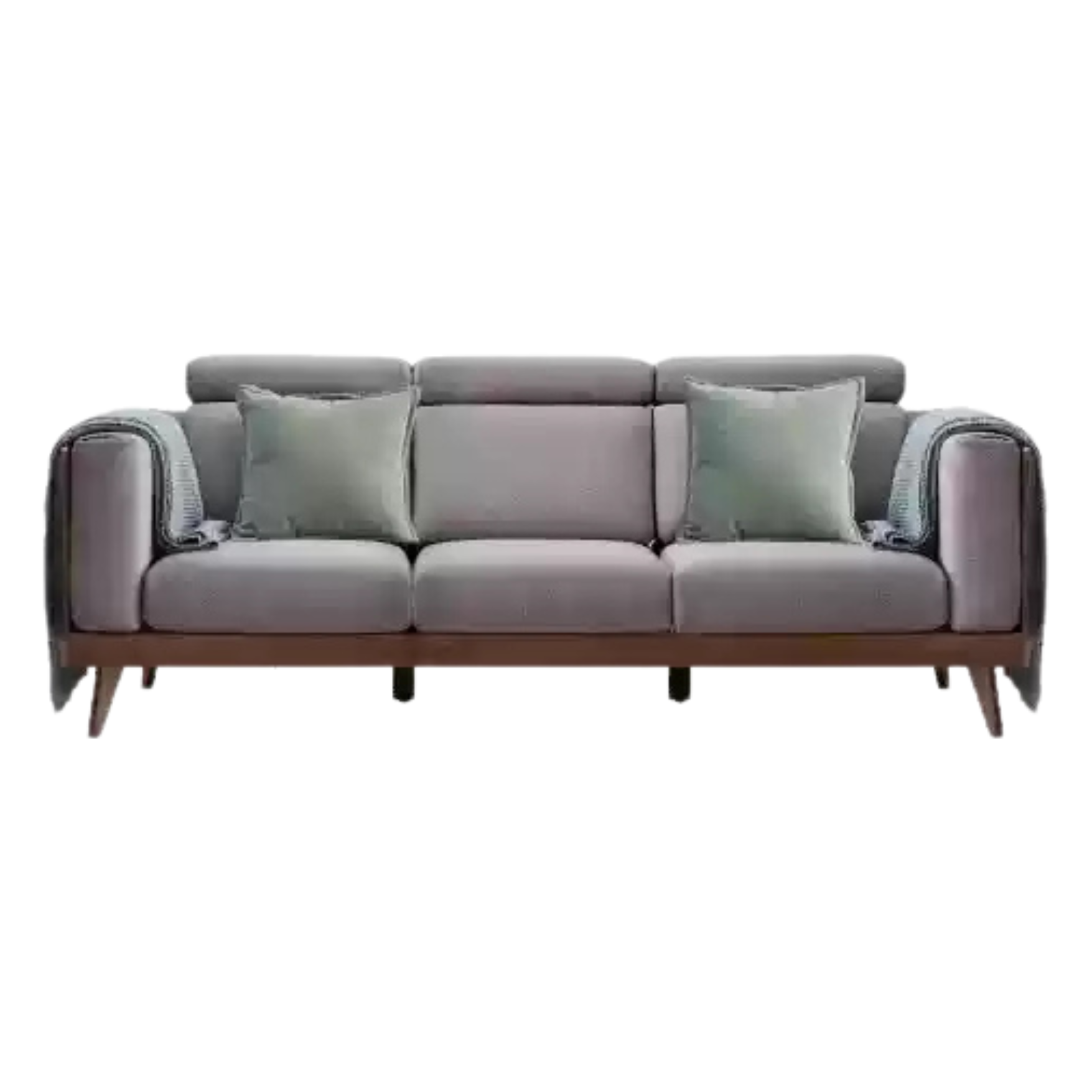 Black Walnut, Ash Solid Wood Adjustable Headrest Sofa.