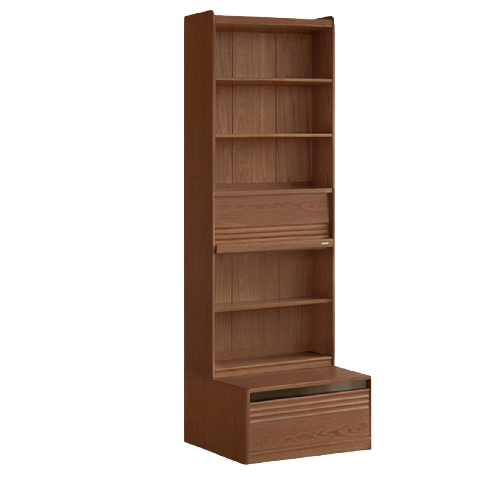 Black Walnut, Sandalwood, Oak, Ash Solid Wood Combination Bookcase with Floor Display and Luxury Storage