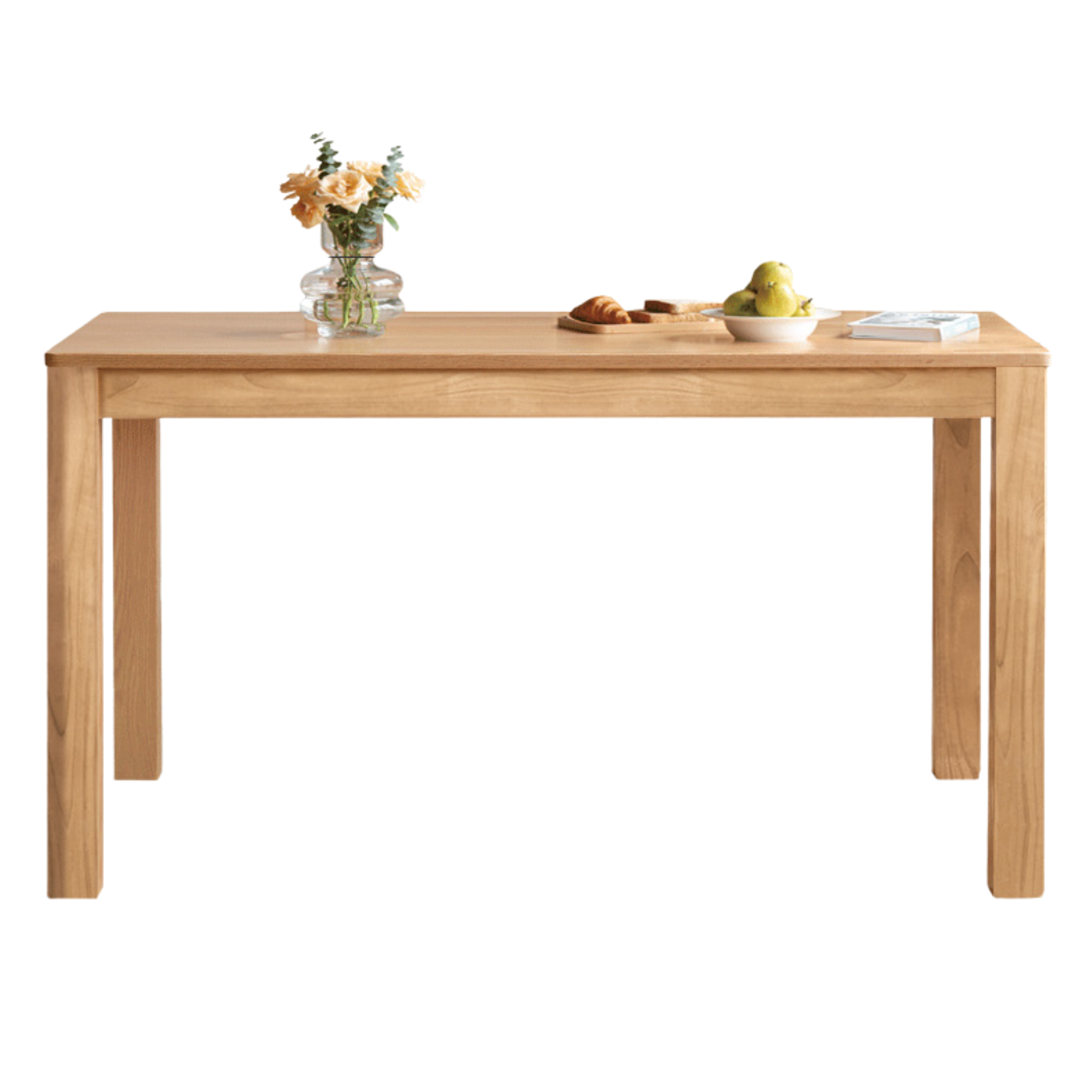 Oak Solid Wood, Solid RubberWood Nordic Dining Table