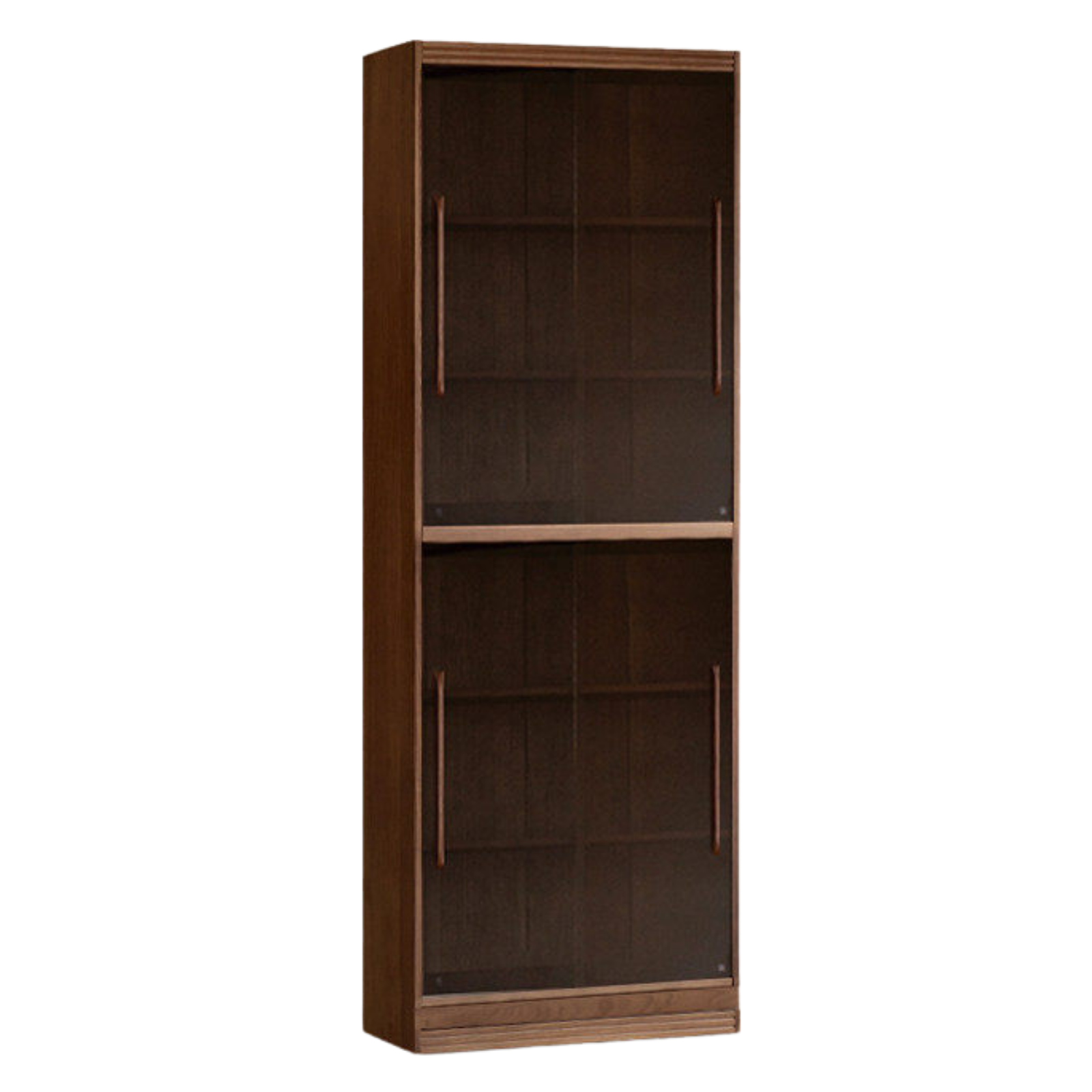 Black Walnut, Sandalwood Solid Wood Light Luxury Combined Bookshelf With Seat