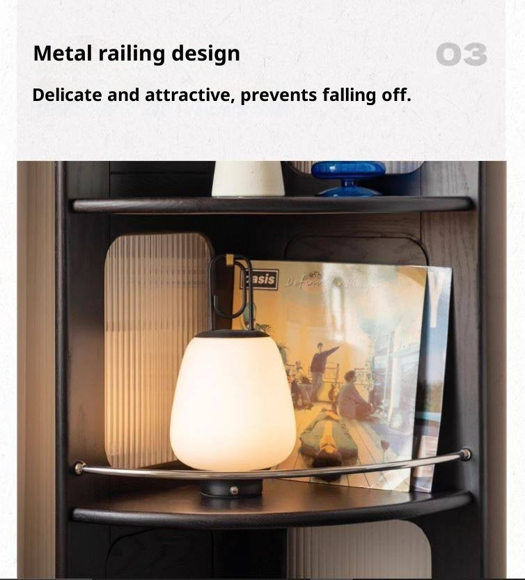 Oak Solid Wood Bauhaus Style Corner Bookshelf