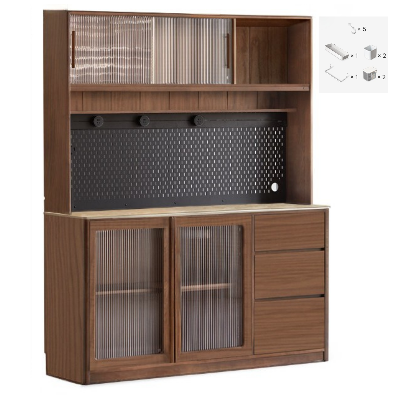 Sandalwood, Ash, White Ash Solid Wood Rock Board Modern Sideboard