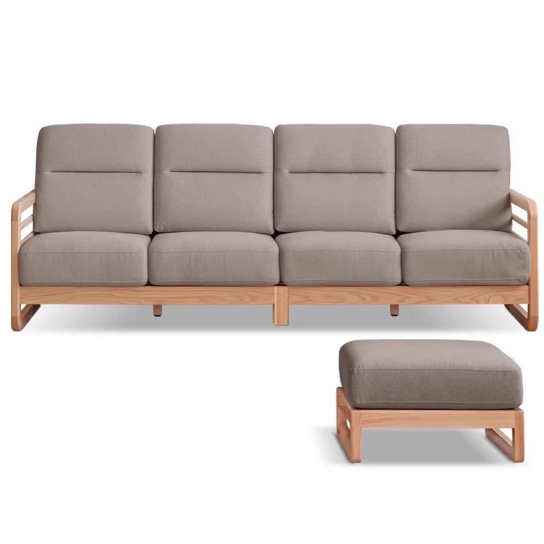 Oak Solid Wood Fabric Sofa.