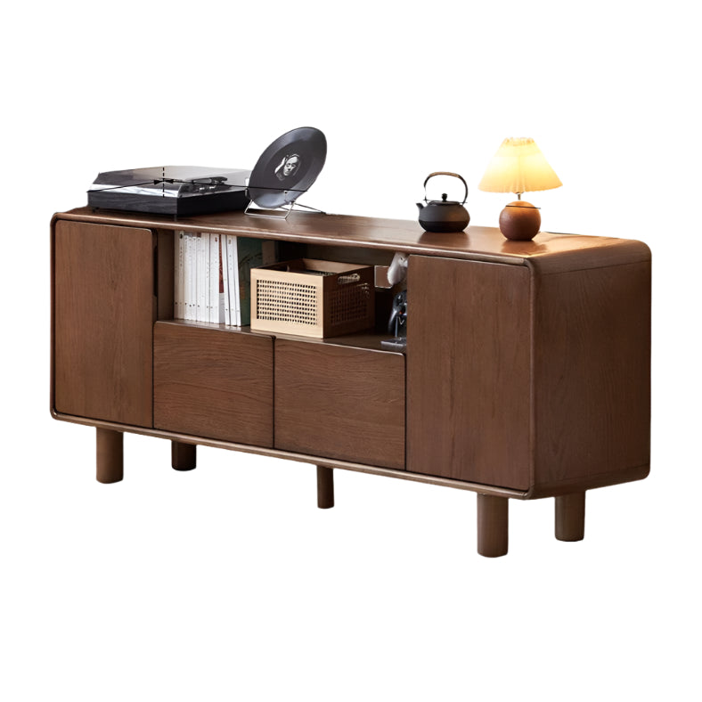 Oak Solid Wood Storage Floor TV Cabinet.