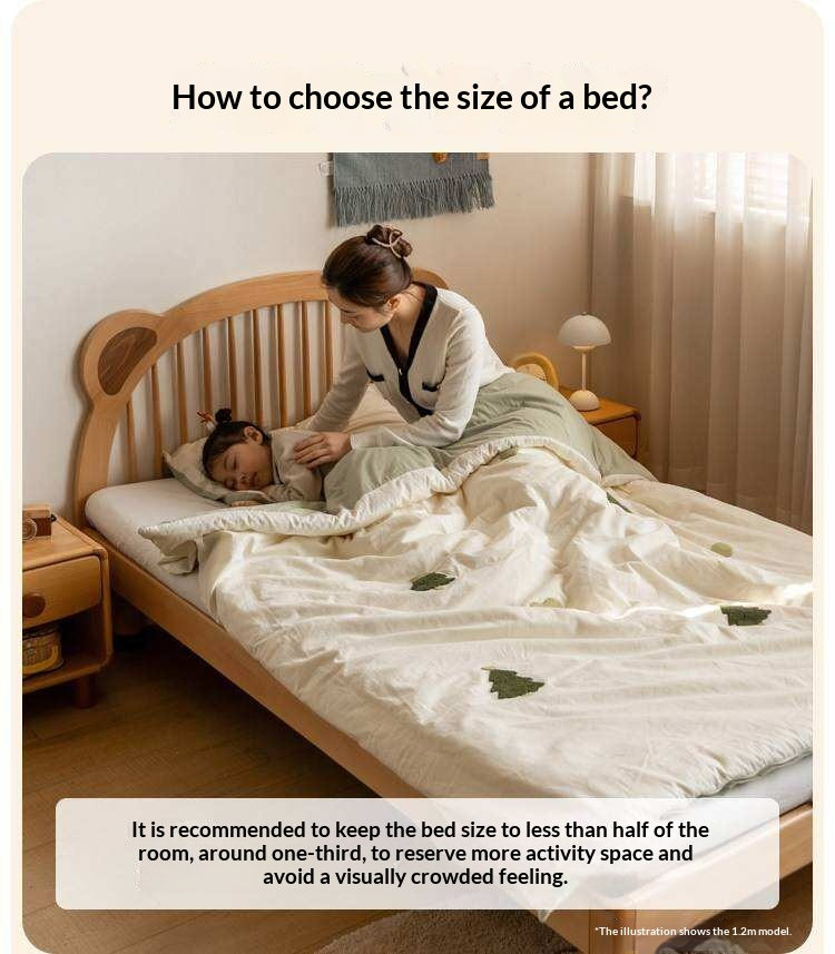 Beech Solid Wood Cartoon Bear Children's Bed