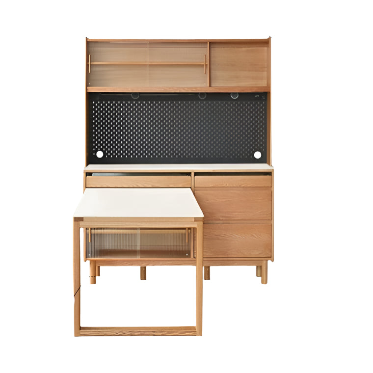 Oak Solid Wood Rock Plate Dining Sideboard