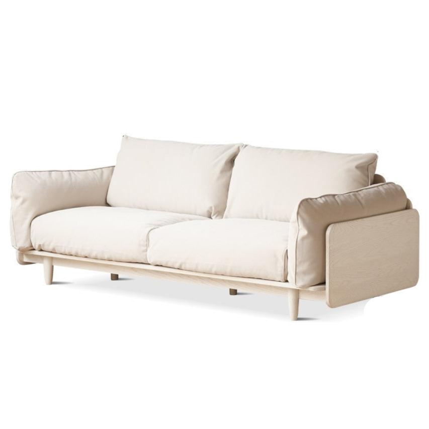 Oak Solid Wood Cream Style Sofa.