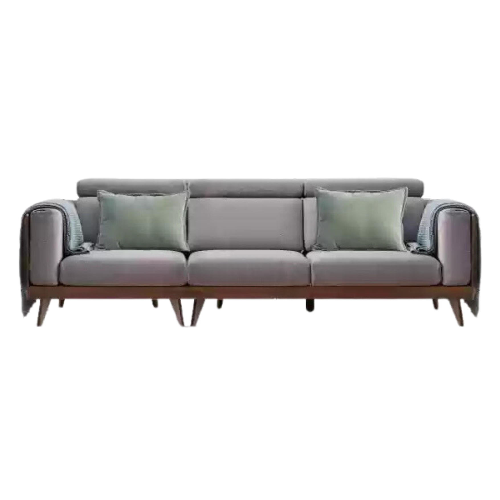 Black Walnut, Ash Solid Wood Adjustable Headrest Sofa.