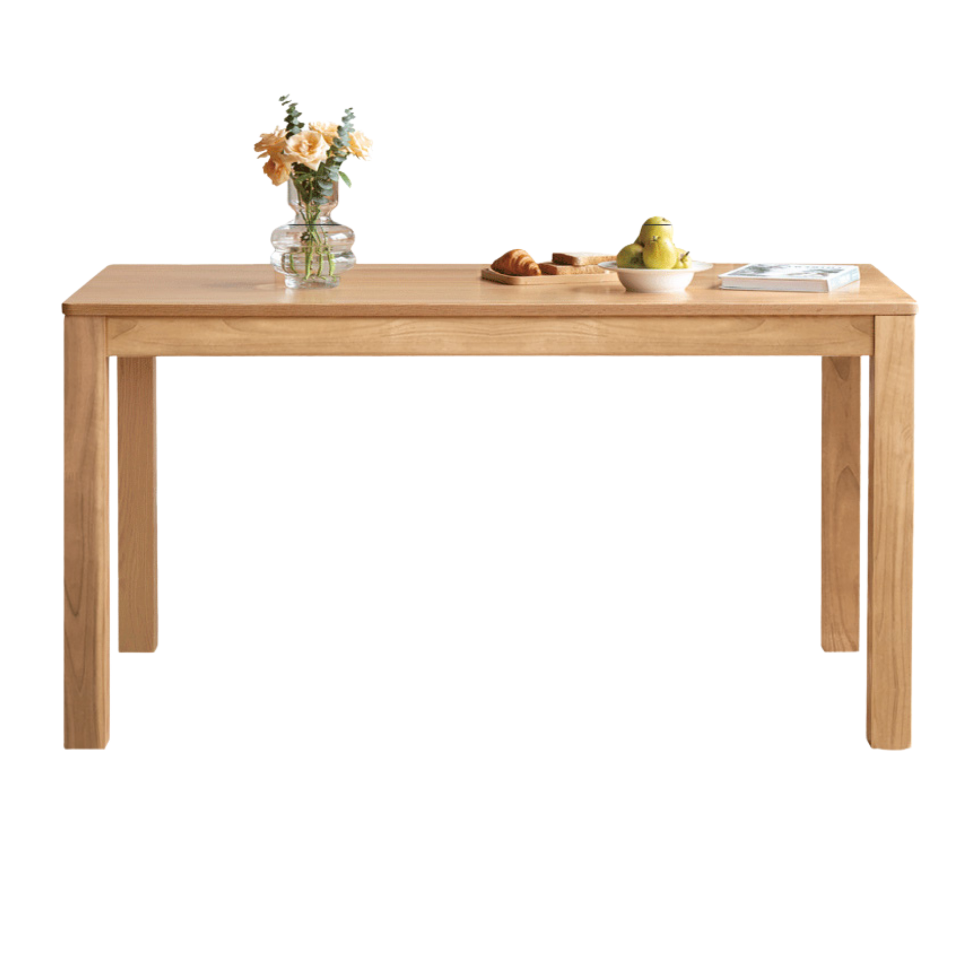 Oak Solid Wood, Solid RubberWood Nordic Dining Table