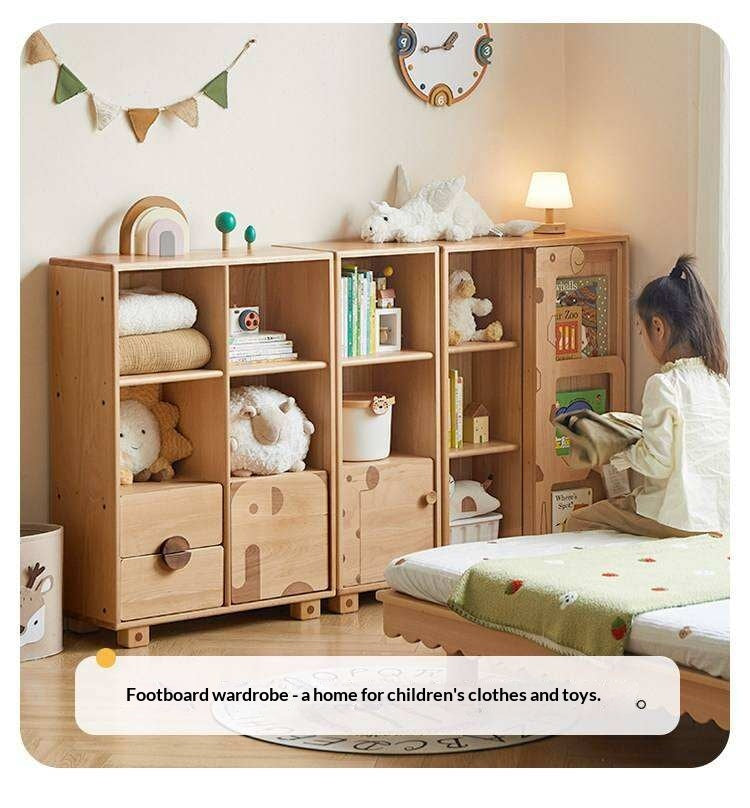 Oak Solid Wood Multi-Layer Children's Bookcase