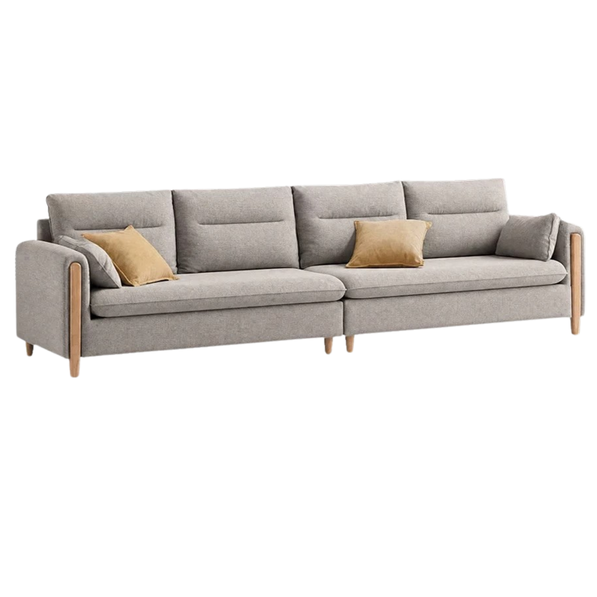 Ash Solid Wood Modern Corner-Style Fabric Sofa