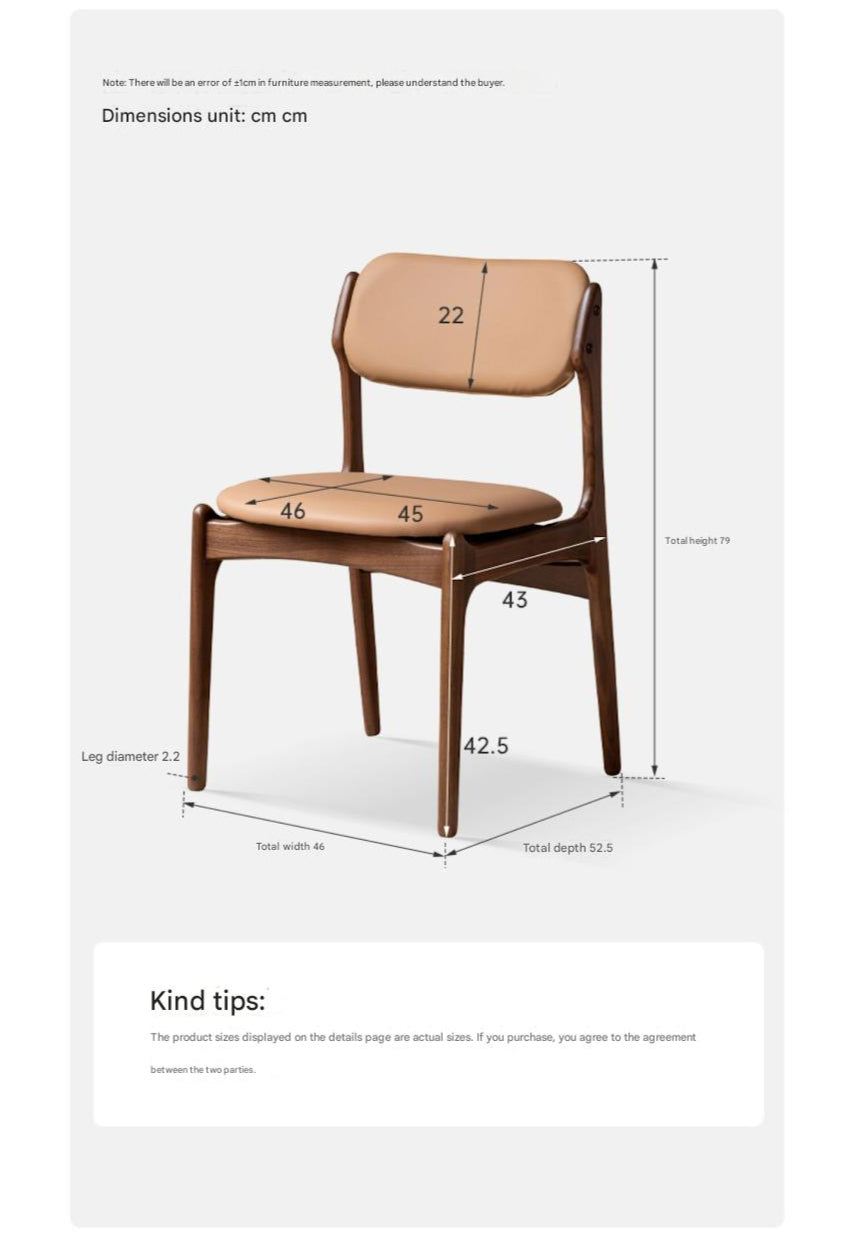 Black Walnut, Sandalwood Solid Wood Modern Dining Chair