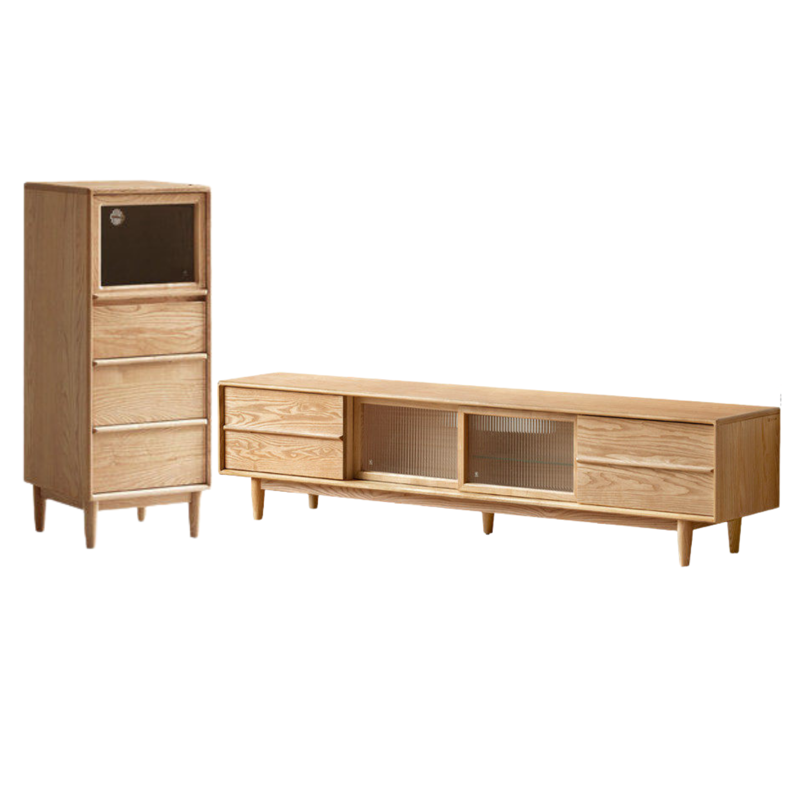 Ash Solid Wood Modern Style TV Stand