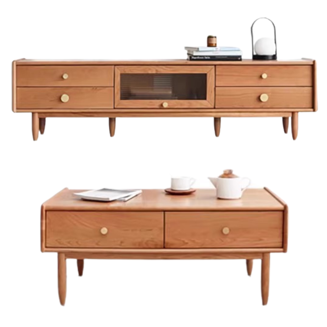 Cherry Solid Wood TV Stand.