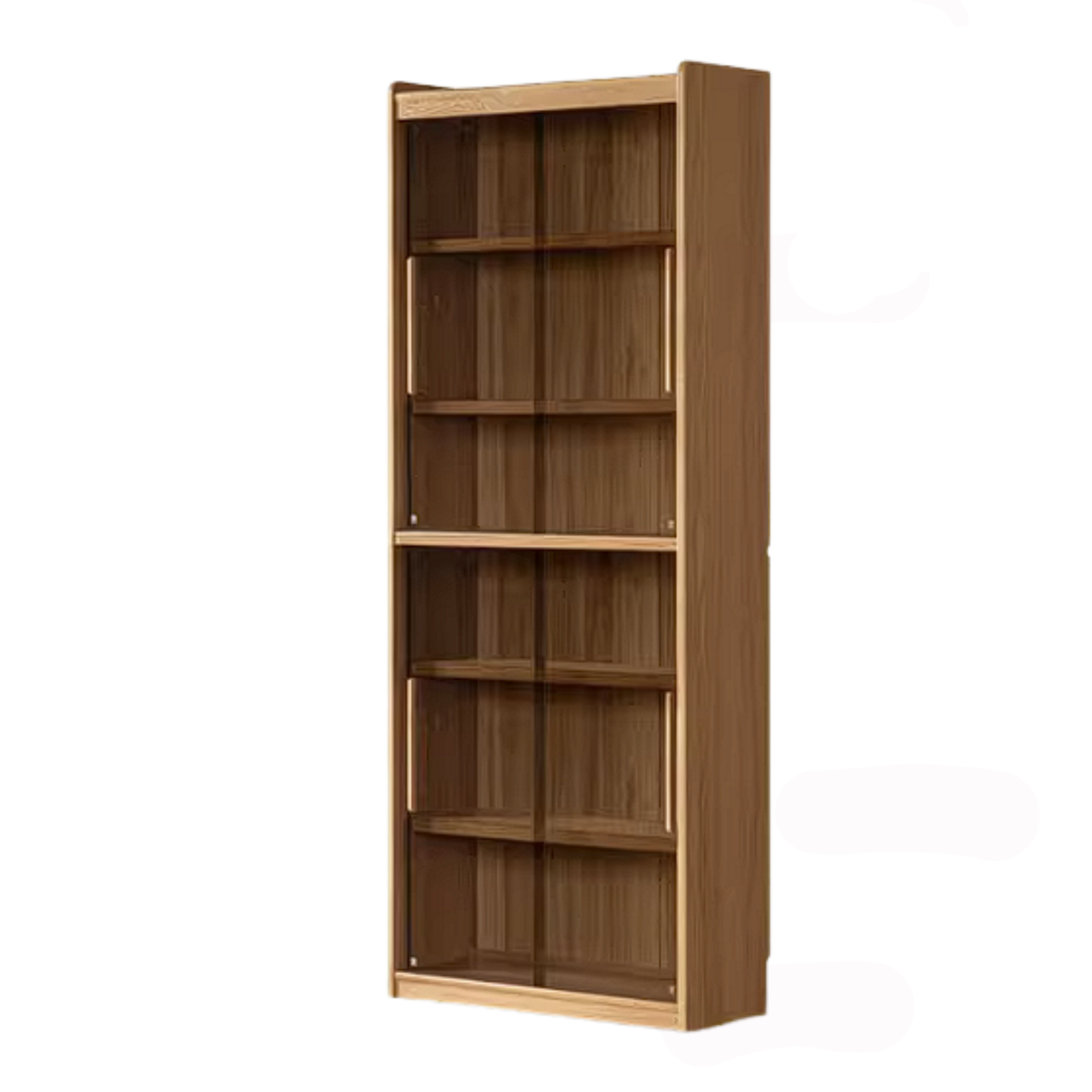 Oak Solid Wood Bookshelf with Integrated Booth Seating