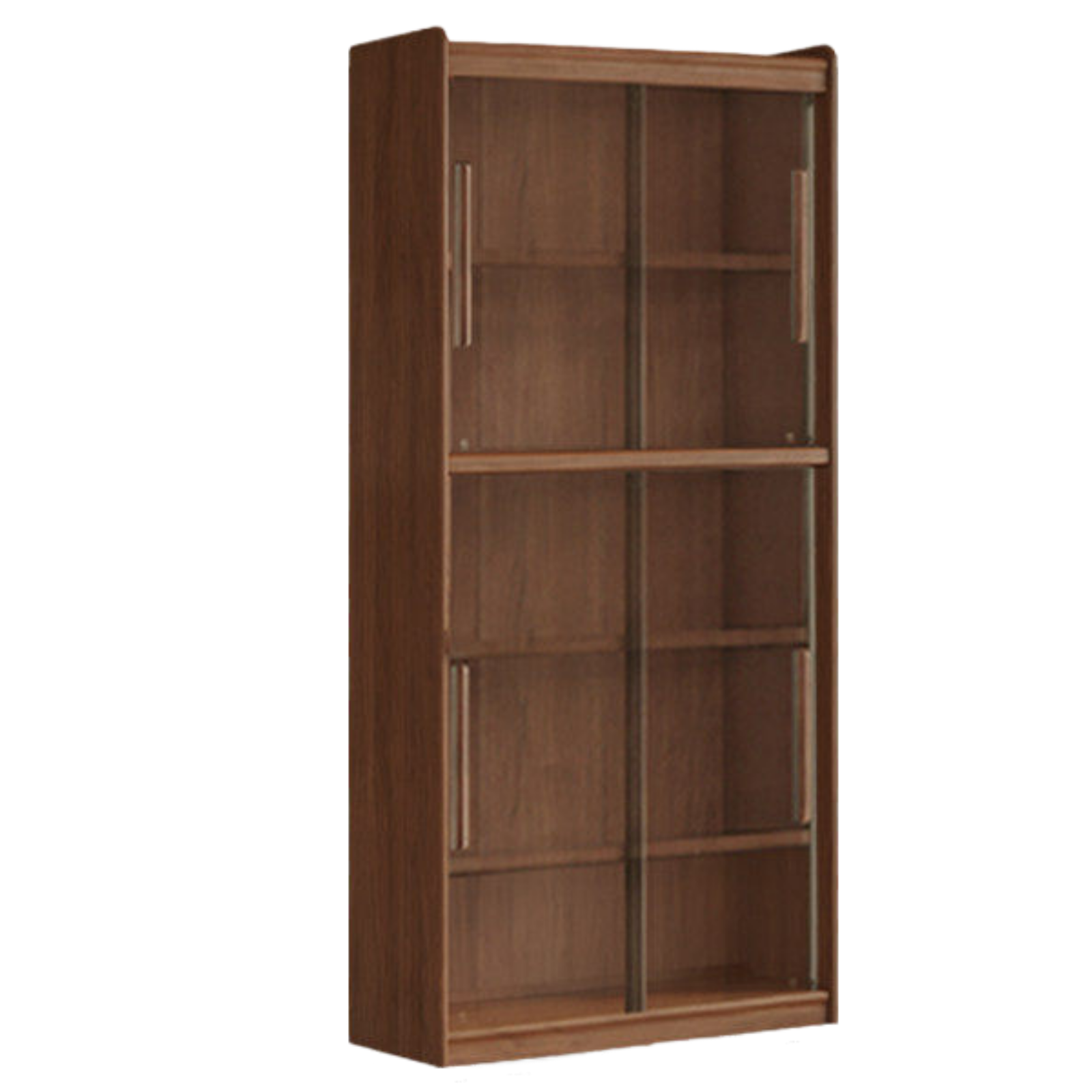 Black Walnut Solid Wood Integrated Wall Bookcase with Floor Display