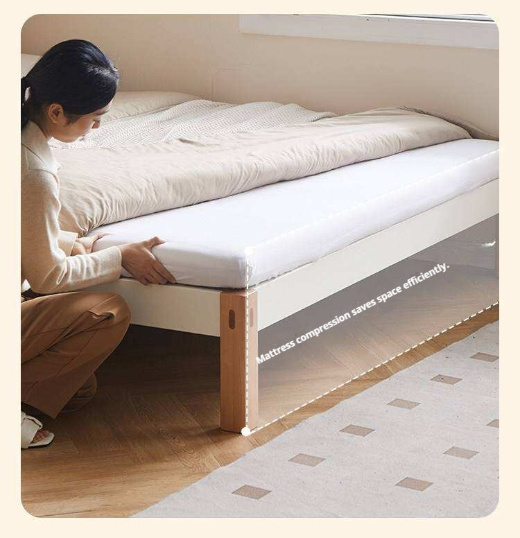 Beech Solid Wood Modern Minimalist Style Platform Bed