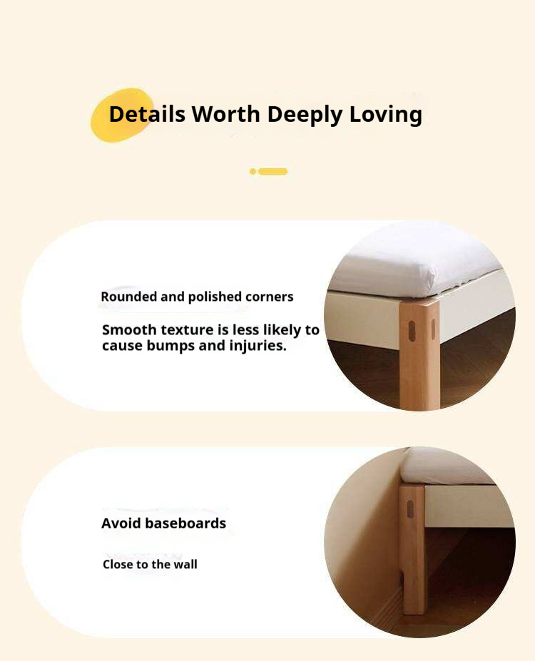 Beech Solid Wood Modern Minimalist Style Platform Bed