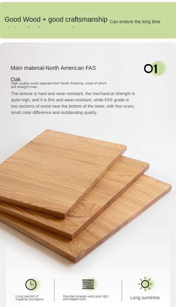 SALE Oak Solid Wood North American Double-Layer Coffee Table