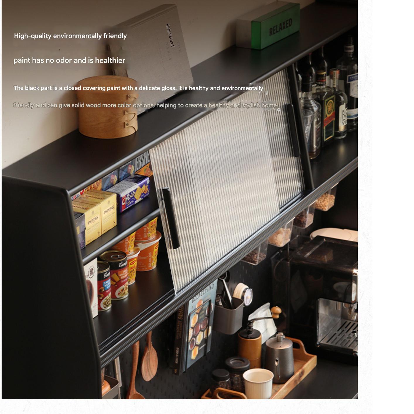 Solid Rubberwood Restaurant Modern Sideboard