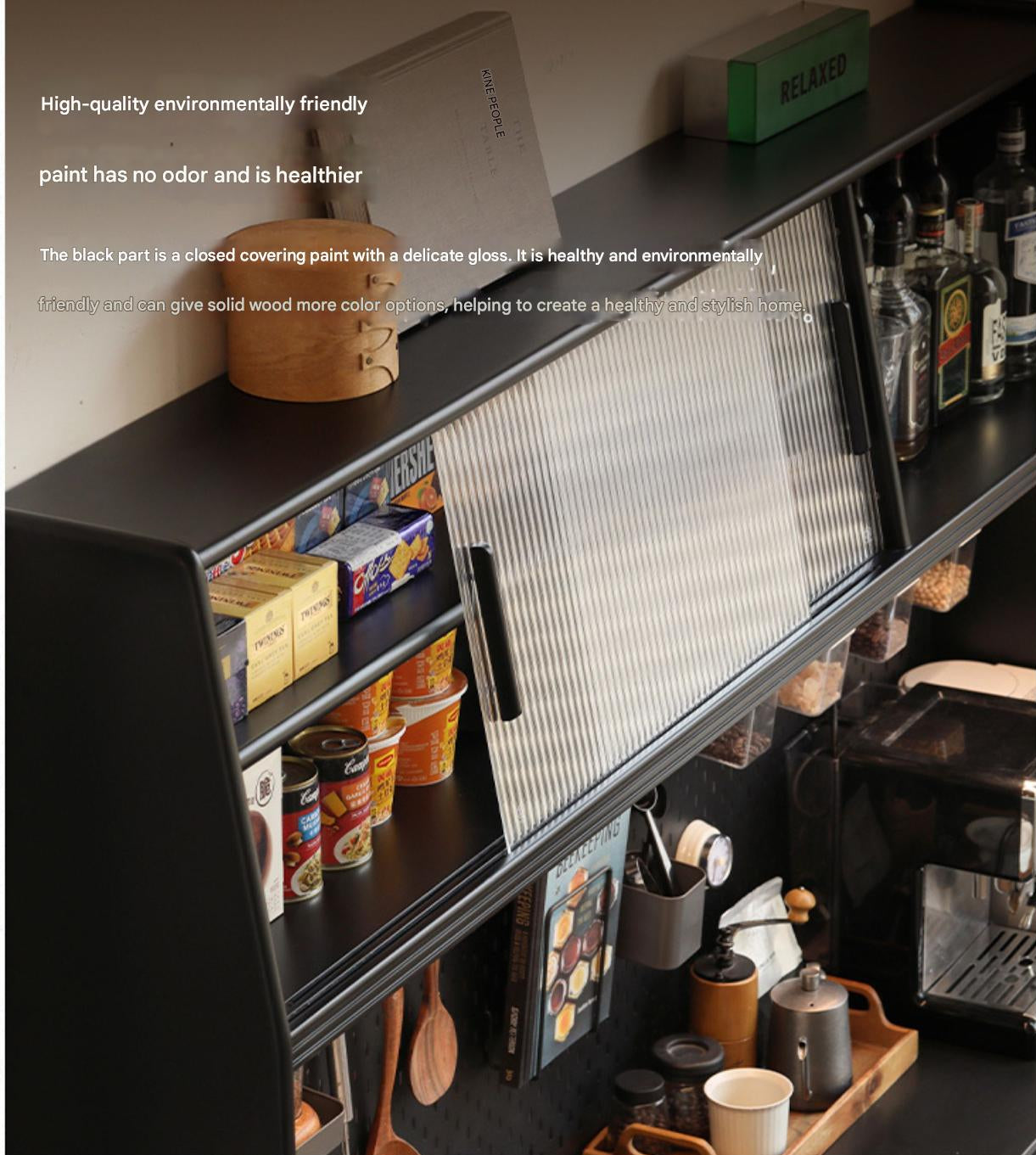 Solid Rubberwood Restaurant Modern Sideboard