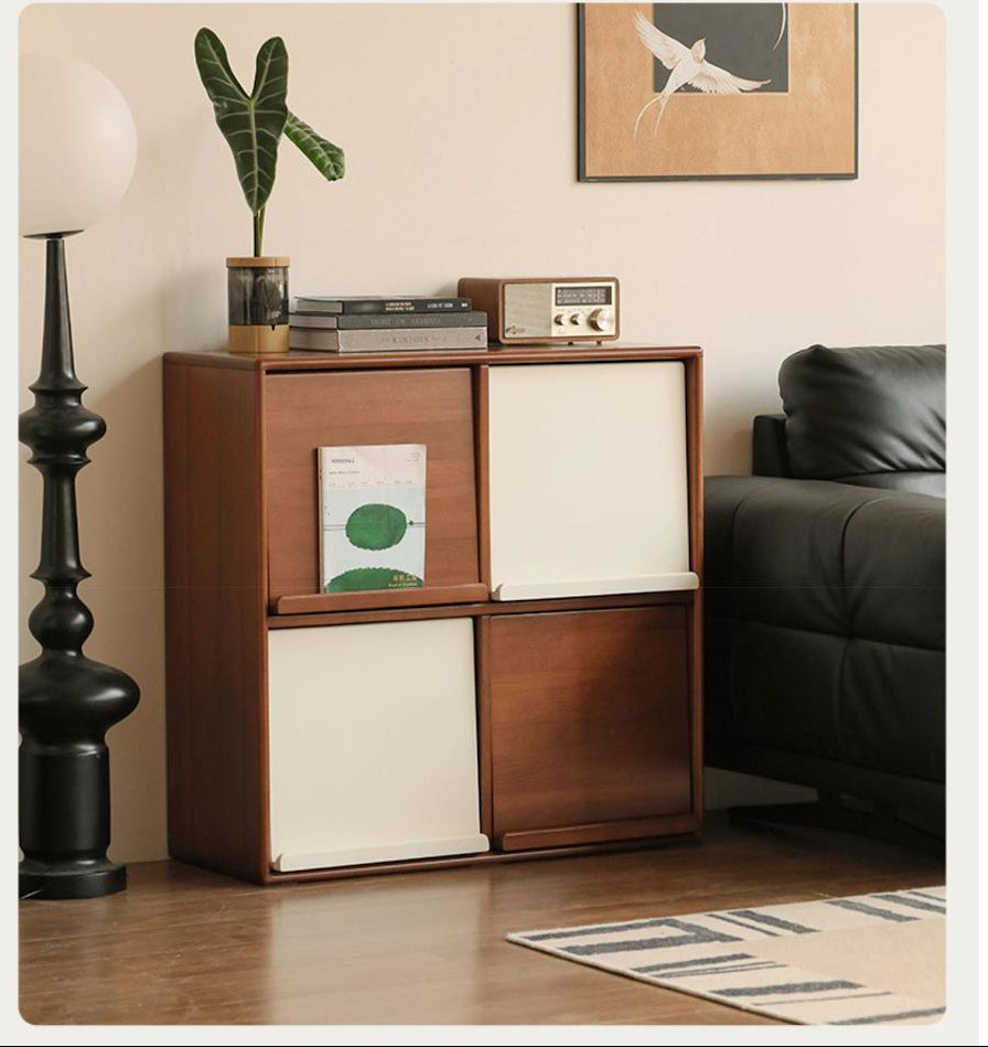 Poplar Solid Wood Medieval Style Combination Module Bookcase.
