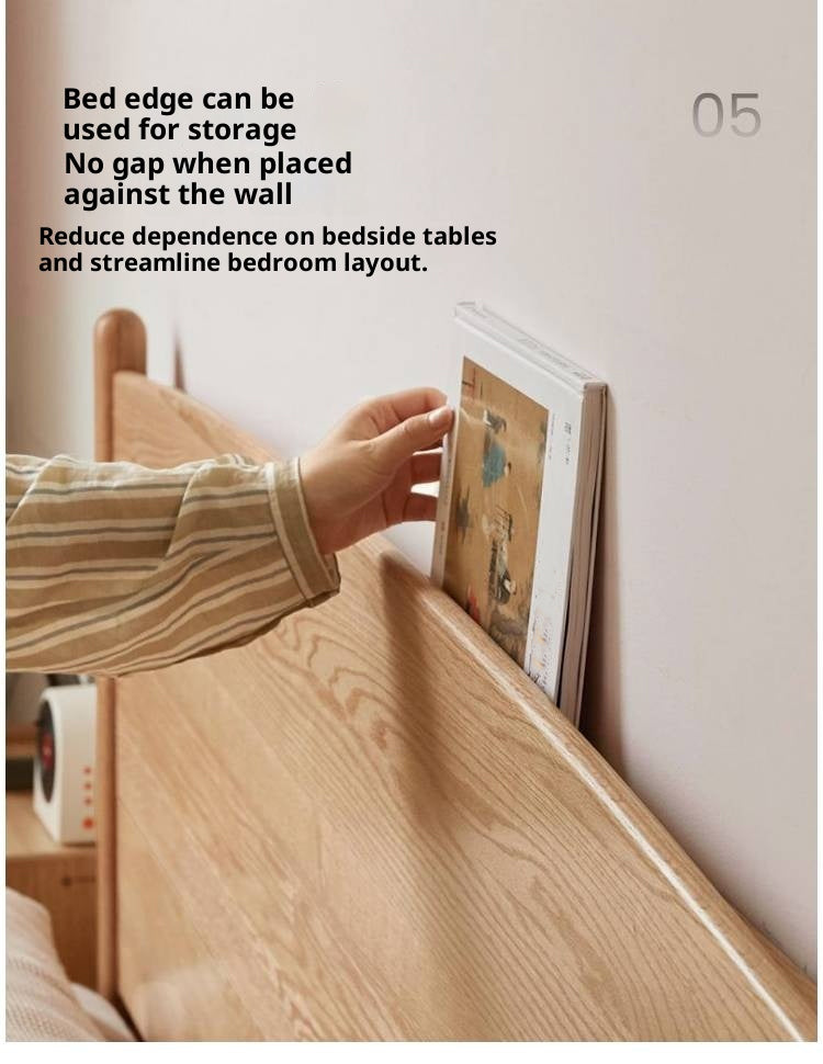 Oak Solid Wood Modern Simple Large Bed