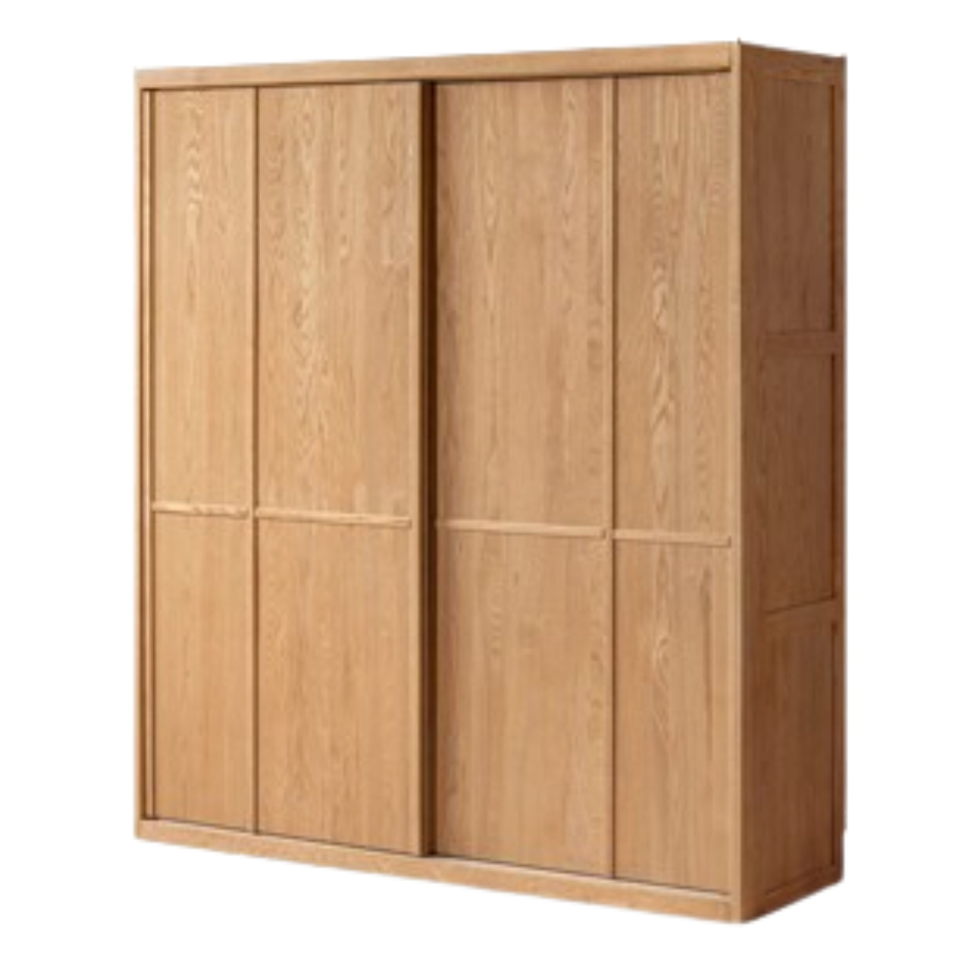 Ash Solid Wood Modern Wardrobe With Sliding Doors