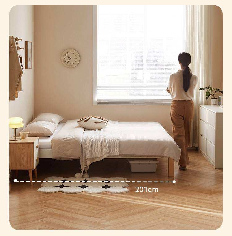 Beech Solid Wood Modern Minimalist Style Platform Bed