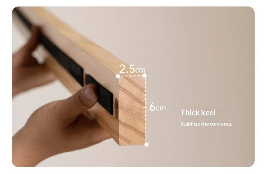 Oak Solid Wood Suspended Bed with Soft Backrest – Piano Key Design