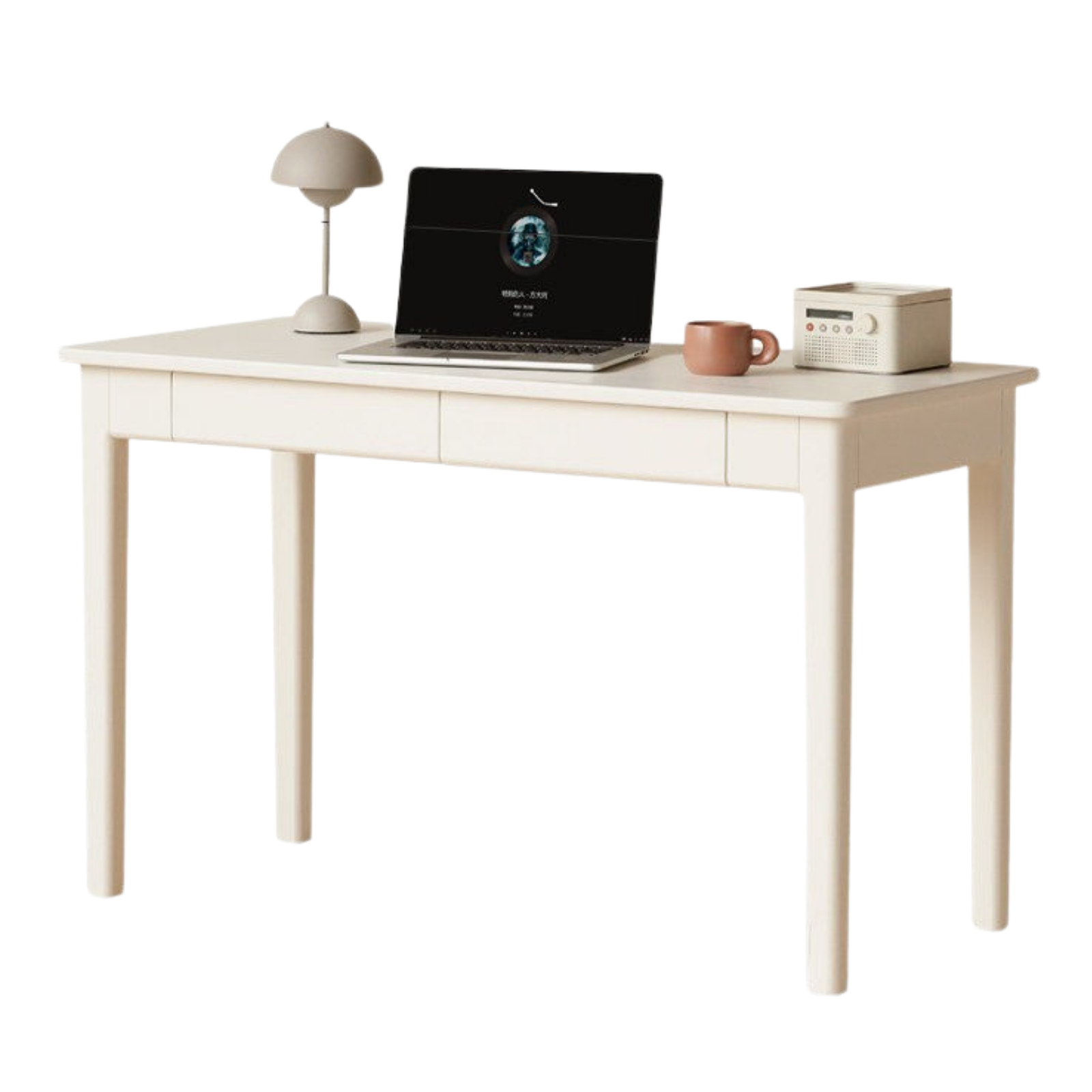 Solid RubberWood Wood Office Desk with Drawer