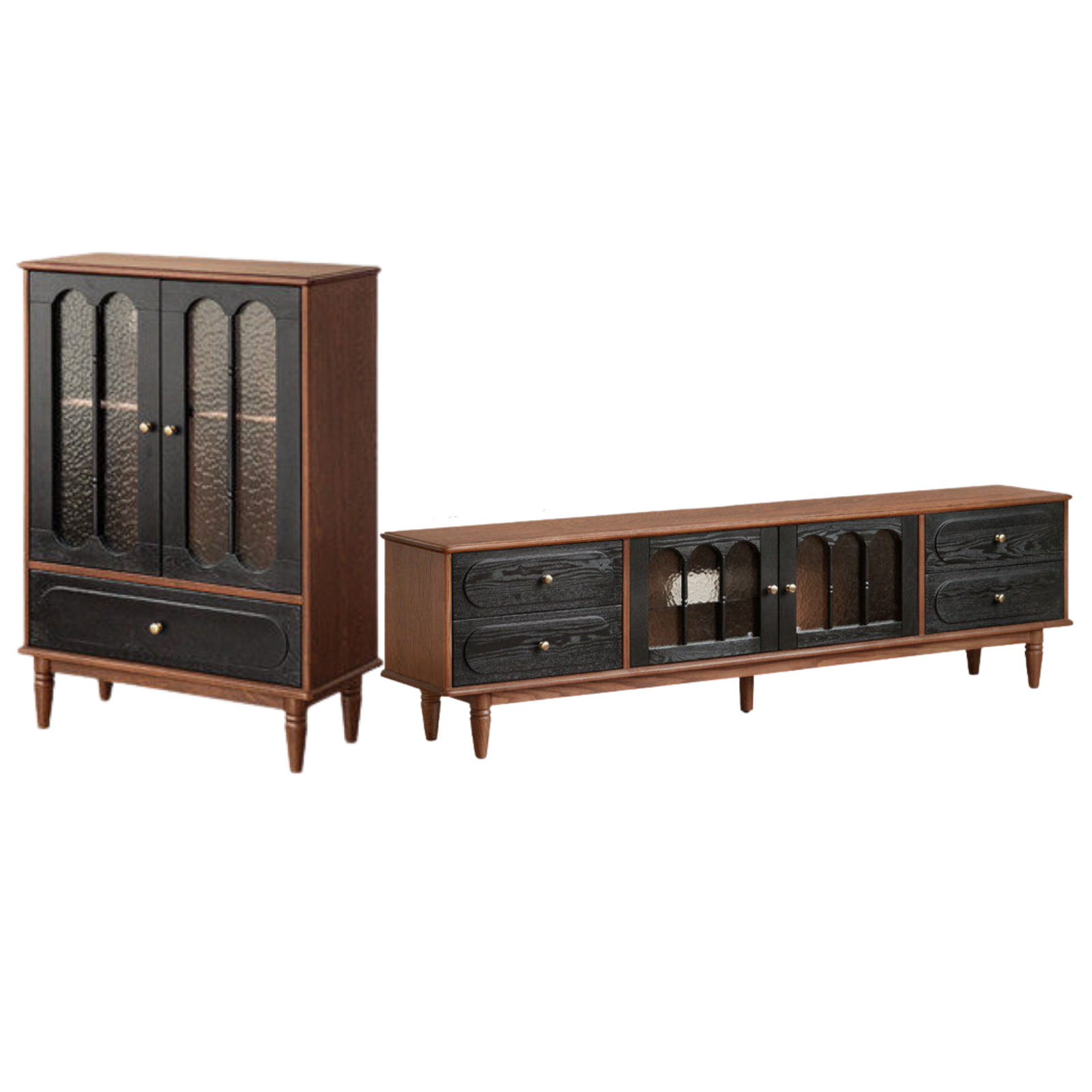 Ash Solid Wood French Retro TV Cabinet