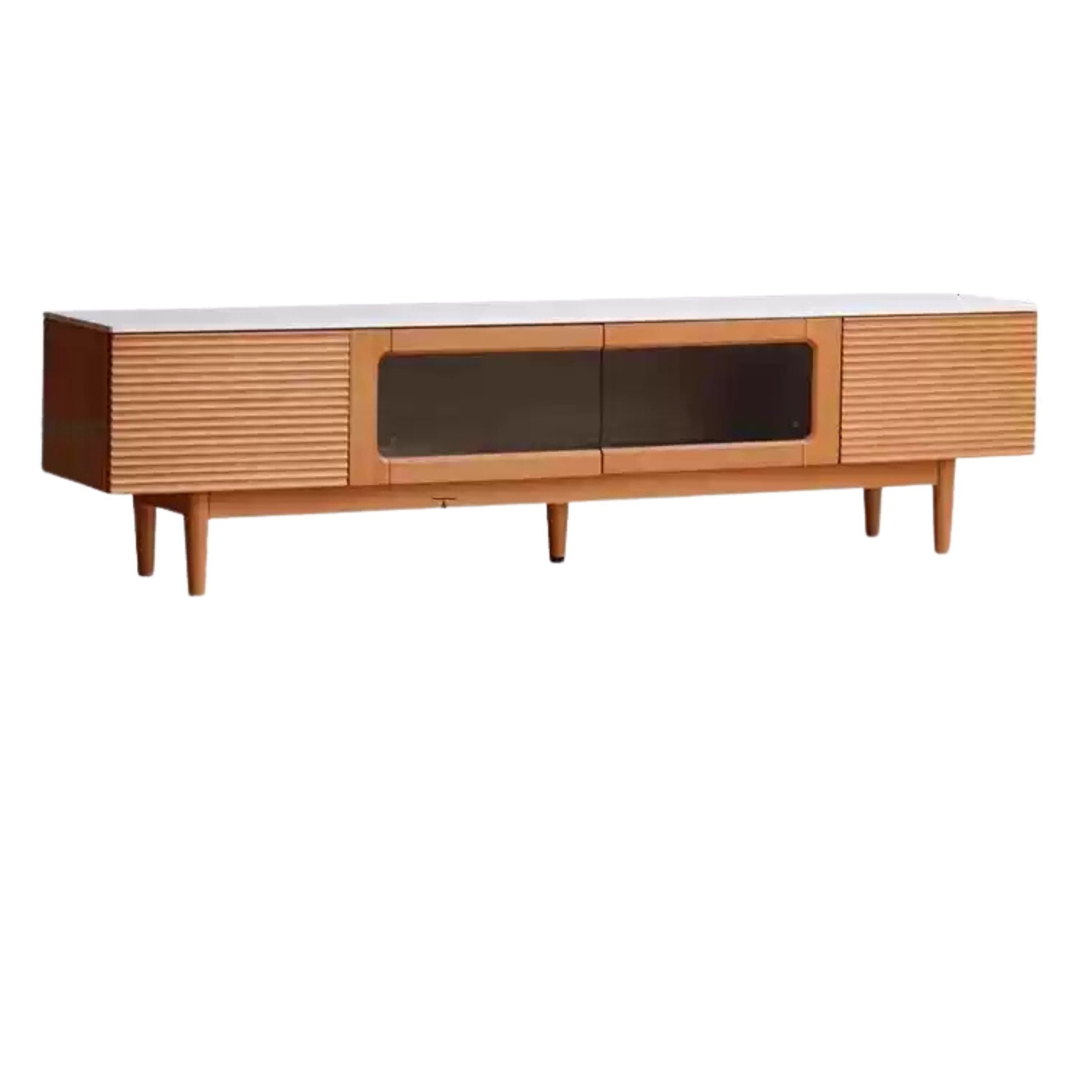 Pine Solid Wood Modern Rock Floor TV Cabinet.