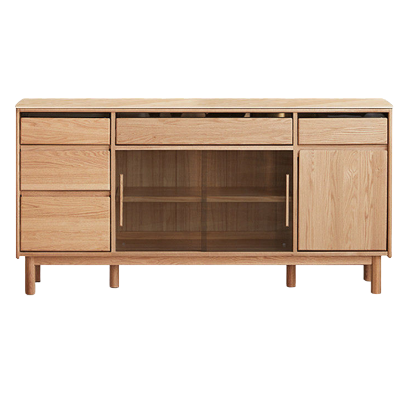 Oak, Ash Solid Wood Modern Rock Board Sideboard
