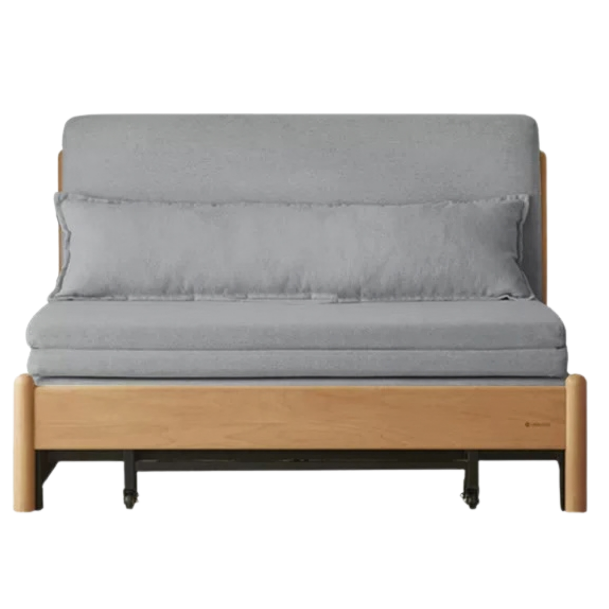 Beech Solid Wood Minimalist Pull-Out Sofa Bed
