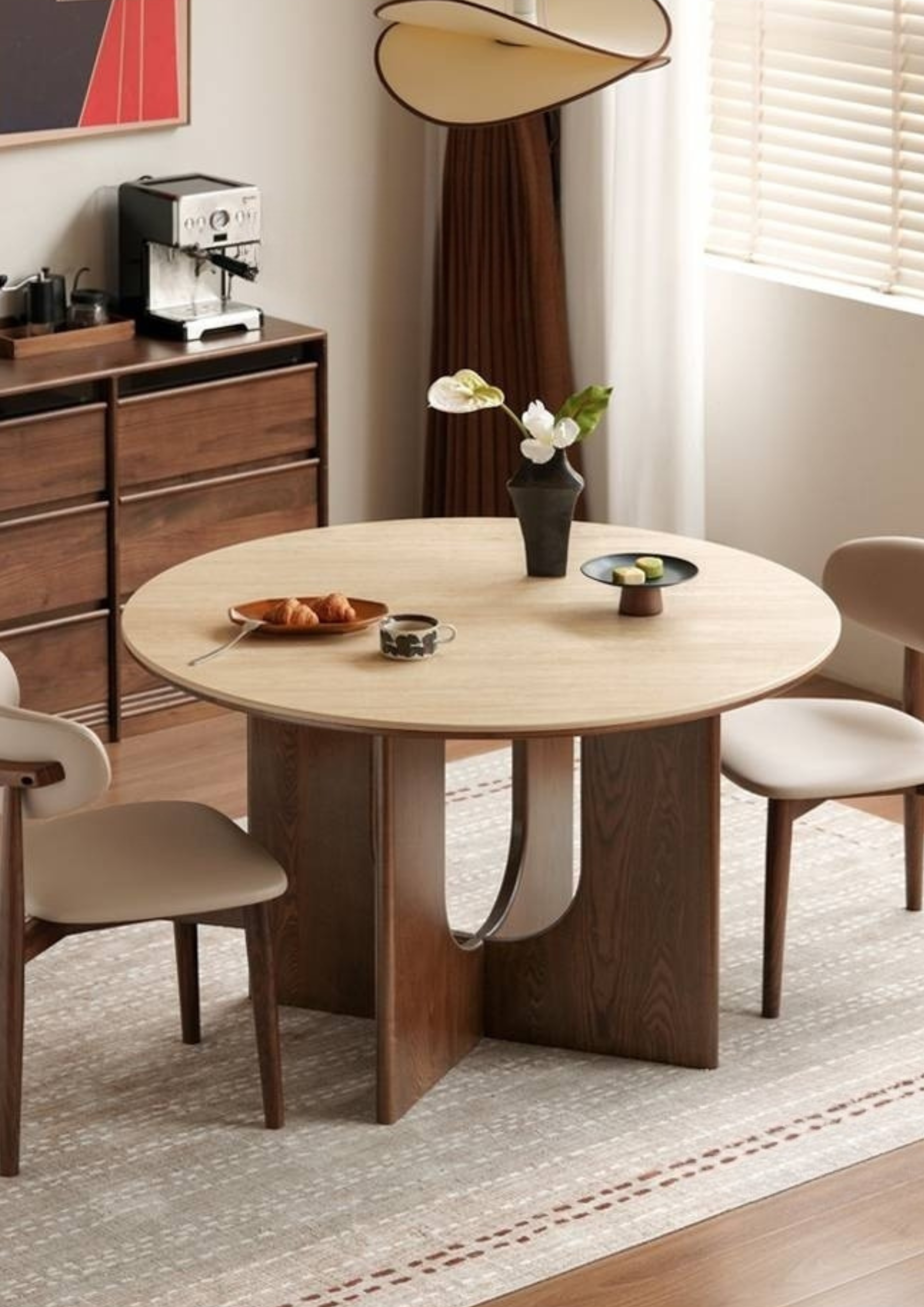 Ash Solid Wood Vintage Style Dining Table