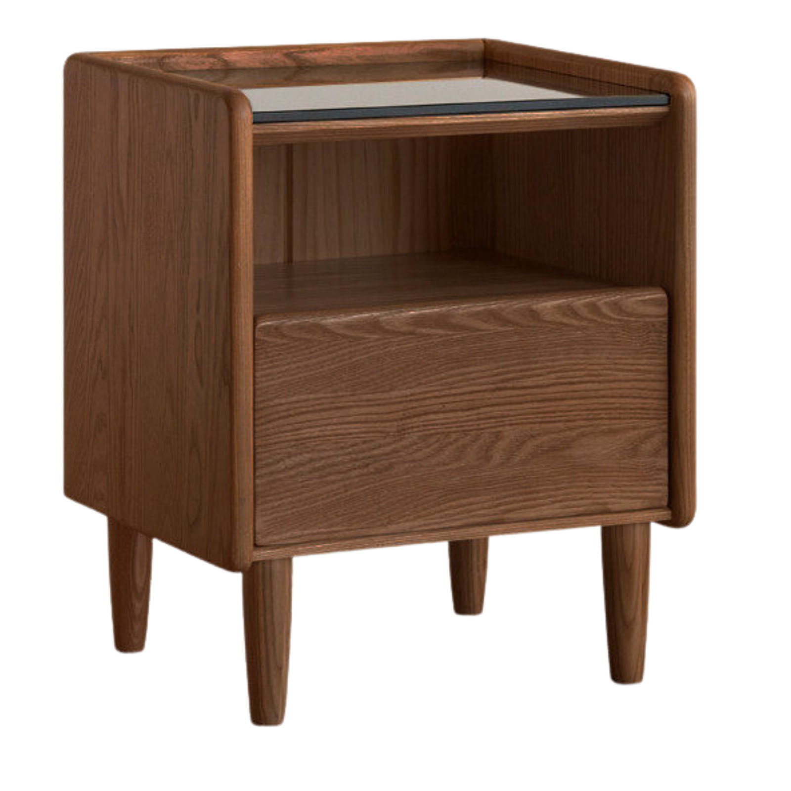 Black Walnut, White Ash, Cherry, Poplar, Tulipwood, Solid Rubberwood Modern Nightstand