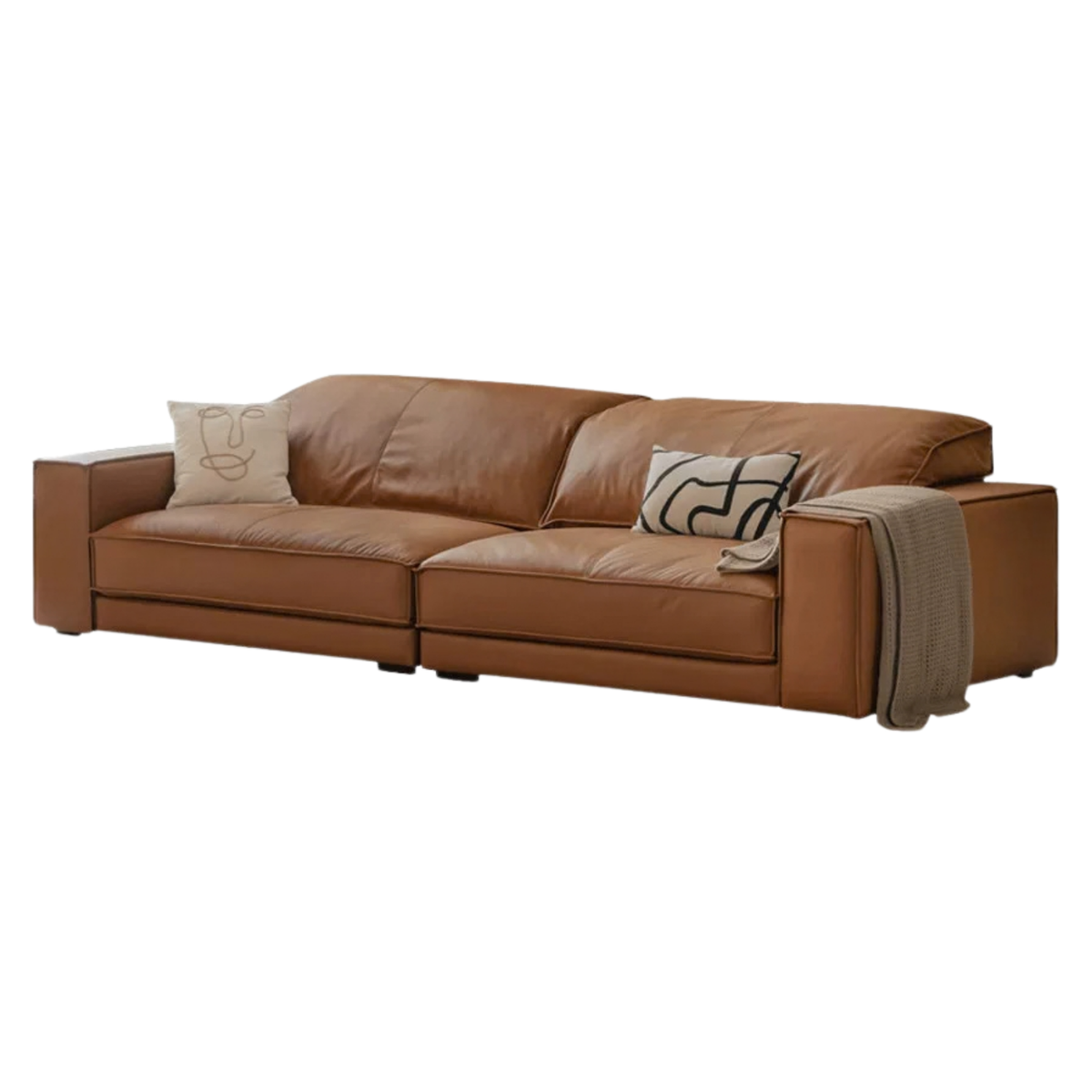 Genuine Leather sofa with Italian Low-Profile Design