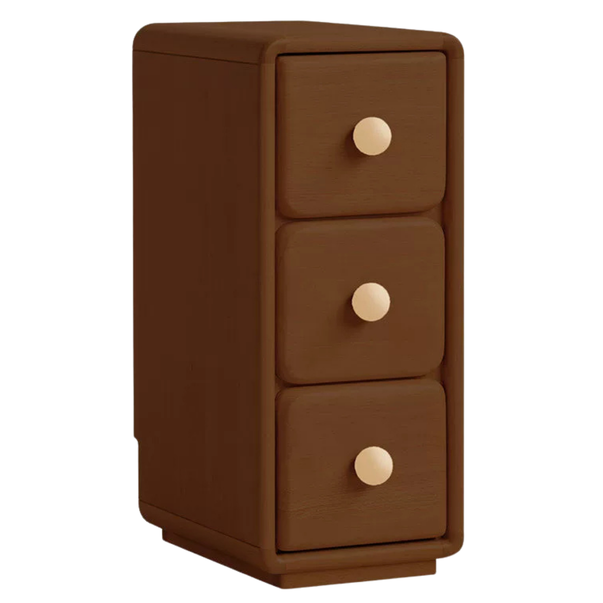 Beech Solid Wood, Solid Rubberwood Cream Style Ultra-narrow Children's Nightstand