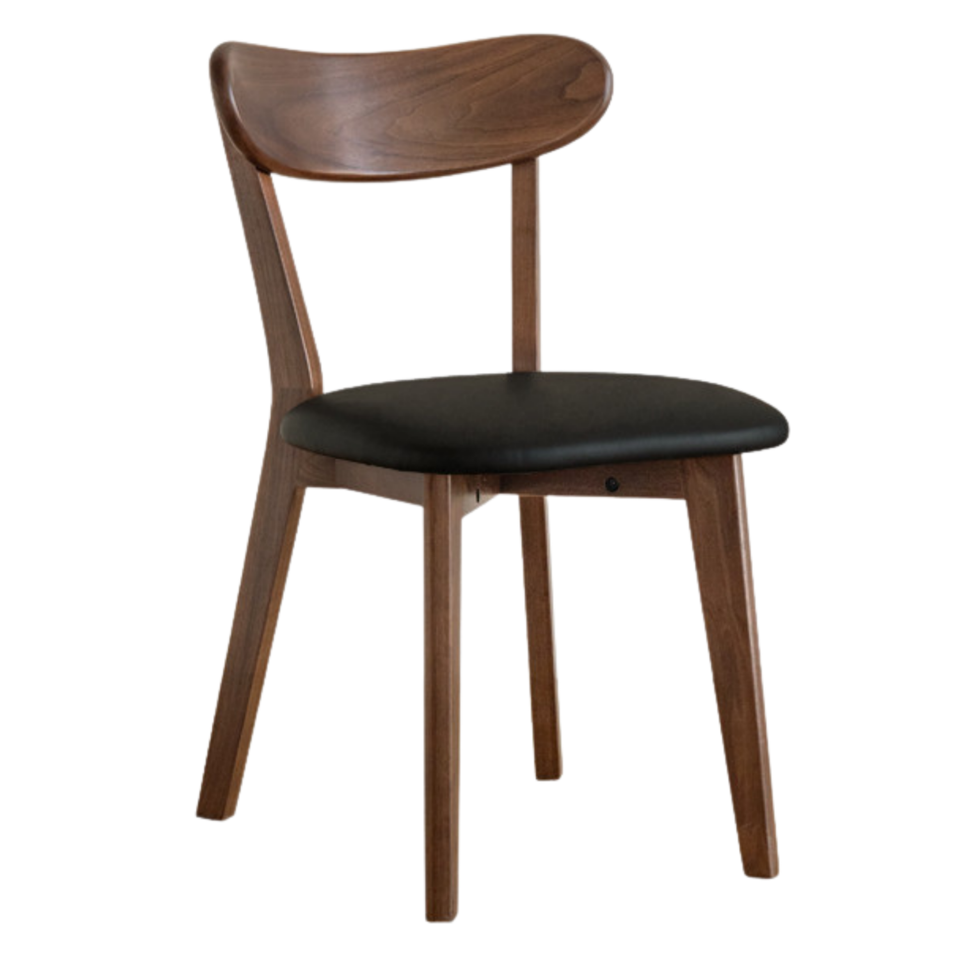 Ash, Oak, Cherry, Beech, Black Walnut Solid Wood Curved Backrest Dining Chair