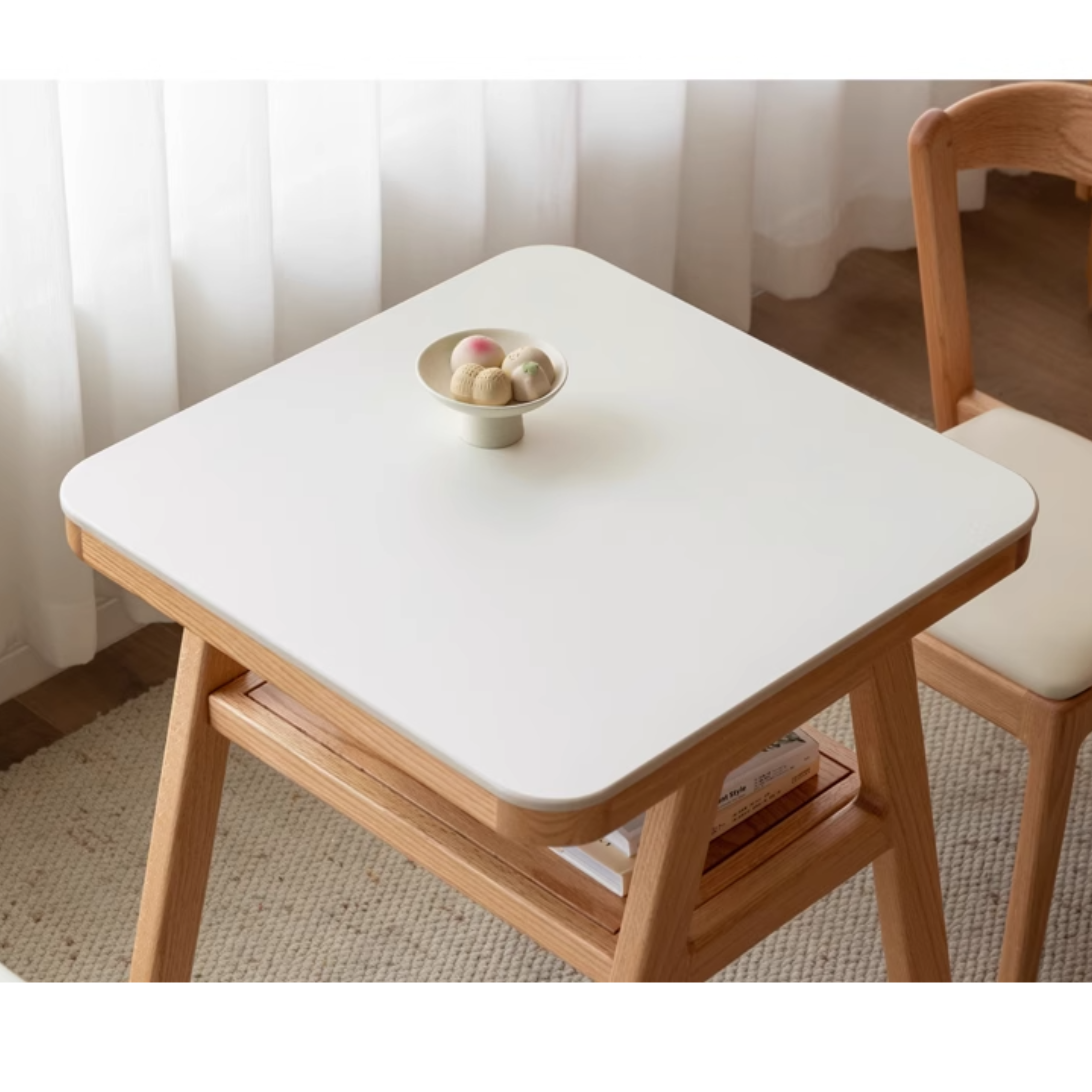 Oak Solid Wood Restaurant Rock Board Dining Table